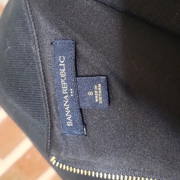 Banana Republic Black and Cream Long Sleeve Dress, Size 8 - Picture 5 of 8